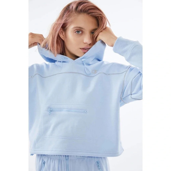 Champion x Urban Outfitters Exclusive White Reflective Hoodie Sweatshirt - Picture 6 of 15